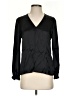 Whistles 100% Silk Black Long Sleeve Silk Top Size 2 - photo 1