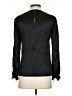 Whistles 100% Silk Black Long Sleeve Silk Top Size 2 - photo 2