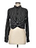 Timing Stripes Black Long Sleeve Blouse Size M - photo 1
