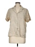 Classic Elements Polka Dots Tan Short Sleeve Blouse Size M - photo 1