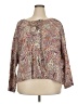 IZOD 100% Cotton Paisley Brown Long Sleeve Blouse Size 2X - photo 1