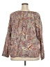IZOD 100% Cotton Paisley Brown Long Sleeve Blouse Size 2X - photo 2