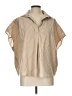 Tracy Evans Stripes Tan Short Sleeve Blouse Size L - photo 1