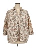 Basic Editions Paisley Ivory 3/4 Sleeve Button-Down Shirt Size 4X - photo 1