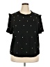 On Twelfth Stars Black Short Sleeve Blouse Size 3X - photo 1