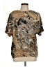 Caviar 100% Polyester Animal Print Gold Short Sleeve Blouse Size L - photo 1