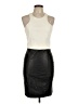 Mason Color Block Solid Black Ivory Cocktail Dress Size 10 - photo 1