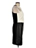 Mason Color Block Solid Black Ivory Cocktail Dress Size 10 - photo 4