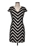 Aryn K. 100% Polyester Chevron-herringbone Gray Casual Dress Size M - photo 1