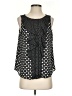 Elle 100% Polyester Polka Dots Black Sleeveless Blouse Size S - photo 1