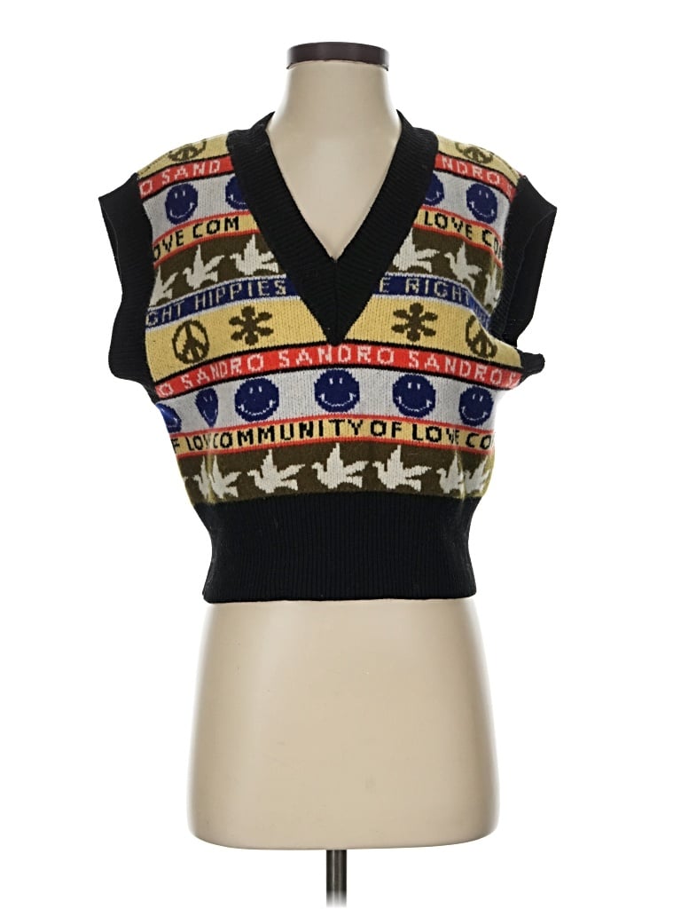 Pre-owned Sandro Sweater Vest In Black