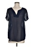 DR2 100% Polyester Black Short Sleeve Blouse Size M - photo 1