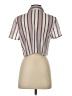 Charlotte Russe 100% Polyester Stripes Ivory Short Sleeve Blouse Size XS - photo 2