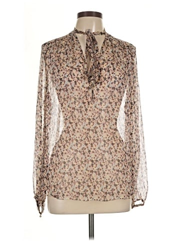 Theory Long Sleeve Silk Top (view 1)