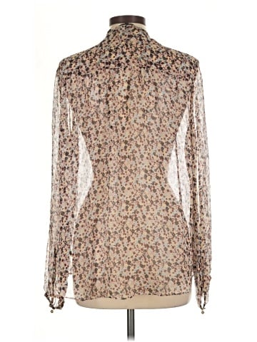 Theory Long Sleeve Silk Top (view 2)