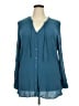 Torrid 100% Rayon Teal Long Sleeve Blouse Size 4X Plus (4) - photo 1