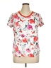 St. John's Bay 100% Polyester Floral Ivory Short Sleeve T-Shirt Size XL - photo 1