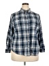 St. John's Bay Plaid Blue 3/4 Sleeve Button-Down Shirt Size 2X - photo 1