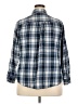 St. John's Bay Plaid Blue 3/4 Sleeve Button-Down Shirt Size 2X - photo 2