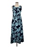 Studio 1 100% Polyester Tropical Blue Casual Dress Size 8 - photo 1