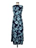 Studio 1 100% Polyester Tropical Blue Casual Dress Size 8 - photo 2