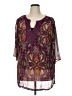 East5th 100% Polyester Purple 3/4 Sleeve Blouse Size 1X - photo 1