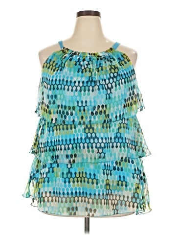 Aqua Blues Sleeveless Blouse (view 1)