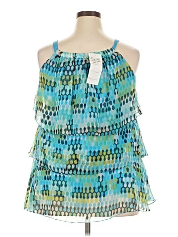 Aqua Blues Sleeveless Blouse (view 2)