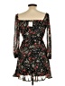Francesca's 100% Polyester Floral Black Cocktail Dress Size L - photo 2