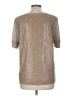 Lafayette 148 New York 100% Polyester Metallic Silver Short Sleeve Blouse Size M - photo 2