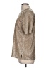 Lafayette 148 New York 100% Polyester Metallic Silver Short Sleeve Blouse Size M - photo 5
