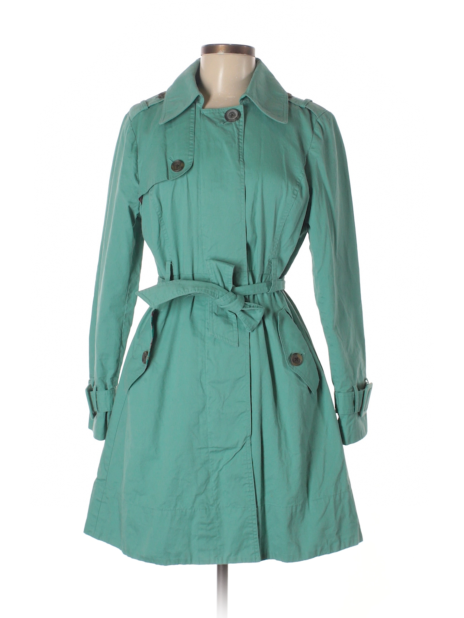 lauren conrad teal trench coat