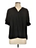 CATHERINE Catherine Malandrino 100% Polyester Black Short Sleeve Blouse Size L - photo 1