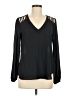 Lily White Black Long Sleeve Blouse Size M - photo 1