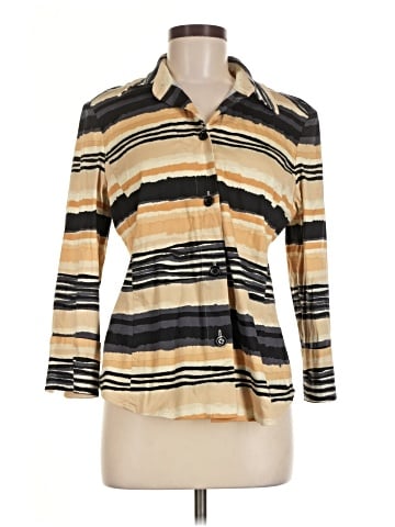 Linda Allard Ellen Tracy 3/4 Sleeve Button-Down Shirt (view 1)
