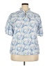 Creation Blue Short Sleeve Blouse Size XXL - photo 1