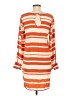 Madison Marcus Stripes Orange Casual Dress Size M - photo 2