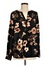 Lila Rose 100% Polyester Floral Black Long Sleeve Blouse Size M - photo 1