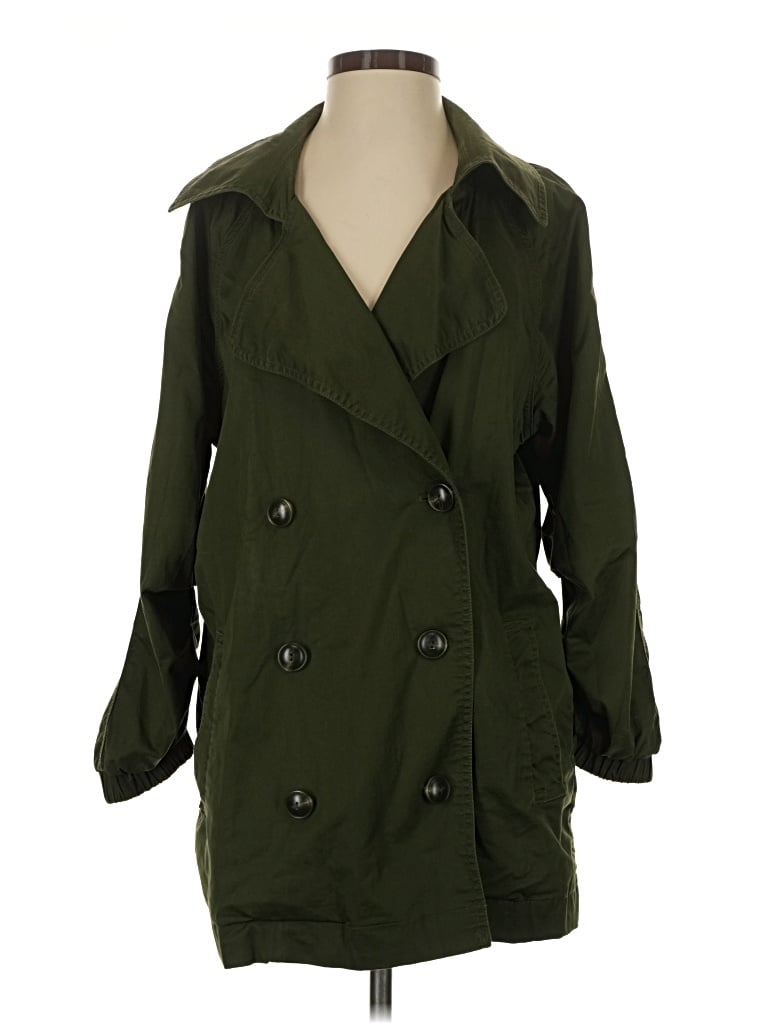 Pre-owned Cabi Trenchcoat In Green