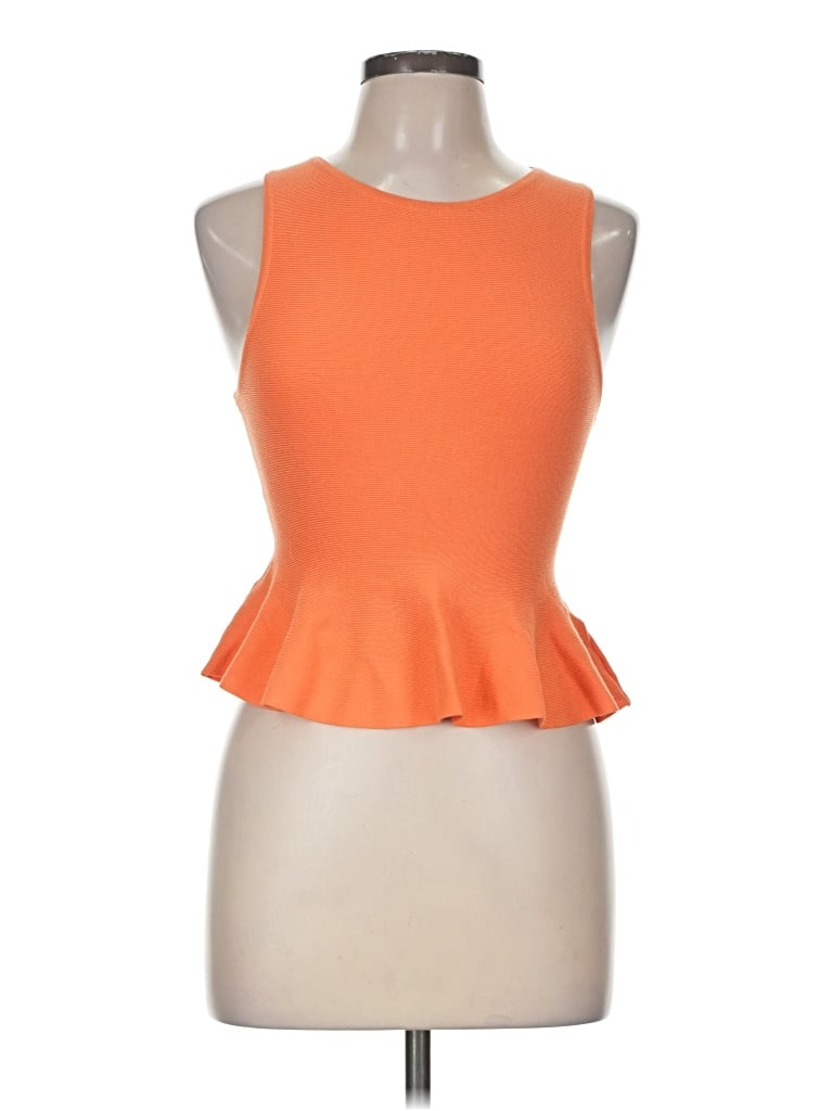 Pre-owned Mable Sleeveless Top Orange Halter Neckline Tops