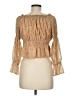 WAYF 100% Polyester Gold 3/4 Sleeve Blouse Size M - photo 2