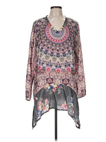 Johnny Was 3/4 Sleeve Silk Top (view 1)