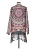 Johnny Was 100% Silk Gray 3/4 Sleeve Silk Top Size M - photo 2