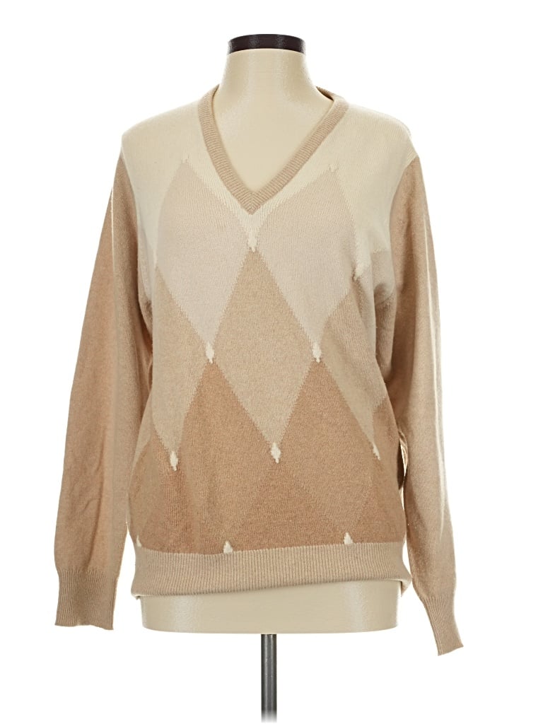 Pre-owned Ballantyne Cashmere Pullover Sweater In Tan