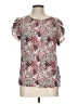 Angashion 100% Viscose Pink Short Sleeve Blouse Size L - photo 1