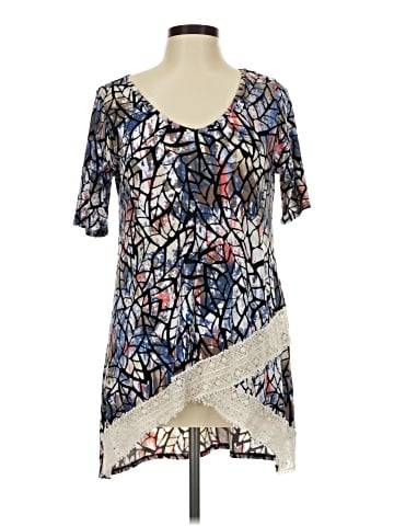 The ZigZag Stripe Short Sleeve Blouse (view 1)