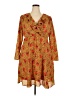 Glamorous Curve 100% Polyester Polka Dots Graphic Floral Orange Casual Dress Size 18 - photo 1