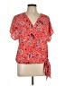 Weston 100% Polyester Red Short Sleeve Blouse Size L - photo 1