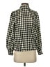 Shein 100% Polyester Houndstooth Black Long Sleeve Blouse Size XS - photo 1