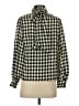 Shein 100% Polyester Houndstooth Black Long Sleeve Blouse Size XS - photo 2